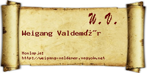 Weigang Valdemár névjegykártya
